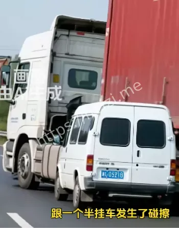 半挂货车挤压