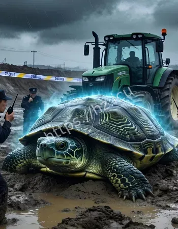 清淤挖出拖拉机大小的巨鳖